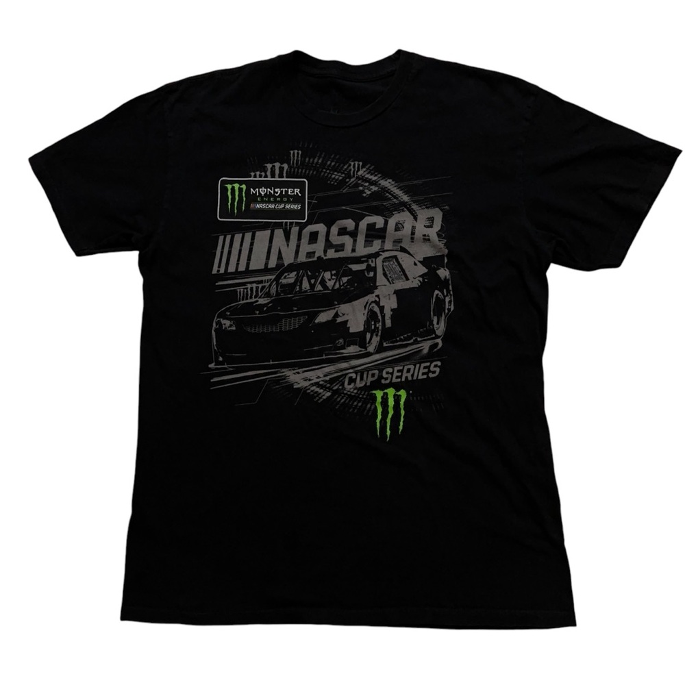 Monster Energy T-Shirt Mens L Short Sleeve Graphic NASCAR Cup Series Black